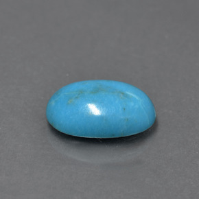 Turquoise bleue naturelle coupe ovale, 1,74 ct, opaque
