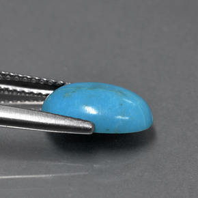 Turquoise bleue naturelle coupe ovale, 1,74 ct, opaque