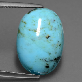 Turquoise bleue naturelle coupe ovale, 7,13 ct, opaque