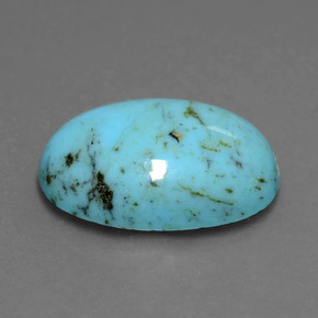 Turquoise bleue naturelle coupe ovale, 7,13 ct, opaque