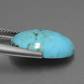Turquoise bleue naturelle coupe ovale, 7,13 ct, opaque