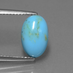 Turquoise Bleu naturelle Coupe ovale, 1.62 ct, Opaque