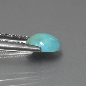 Turquoise vert naturelle coupe ovale, 1,27 ct, opaque