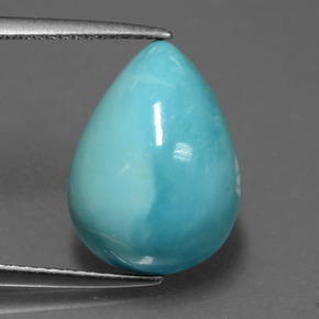 Turquoise bleue naturelle en forme de poire, 5,14 ct, opaque