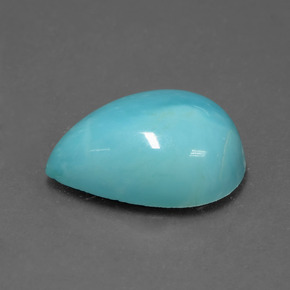Turquoise bleue naturelle en forme de poire, 5,14 ct, opaque