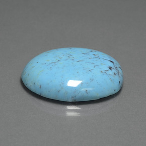 Turquoise bleue naturelle coupe ovale, 20,47 ct, opaque