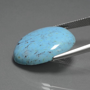 Turquoise bleue naturelle coupe ovale, 20,47 ct, opaque