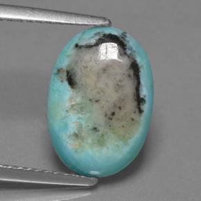 Turquoise bleue naturelle coupe ovale, 2,72 ct, opaque
