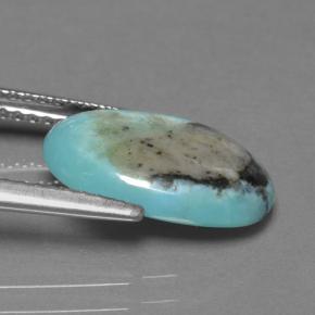 Turquoise bleue naturelle coupe ovale, 2,72 ct, opaque