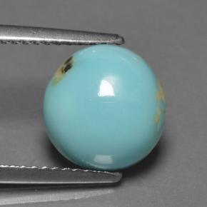 Turquoise Bleu naturelle Coupe roude, 3.38 ct, Opaque