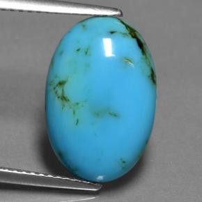 Turquoise bleue naturelle coupe ovale, 4,42 ct, opaque