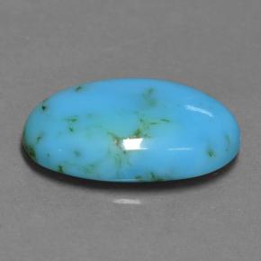 Turquoise bleue naturelle coupe ovale, 4,42 ct, opaque