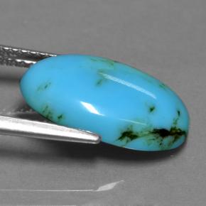 Turquoise bleue naturelle coupe ovale, 4,42 ct, opaque
