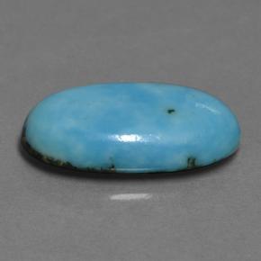Turquoise bleue naturelle coupe ovale, 5,20 ct, opaque
