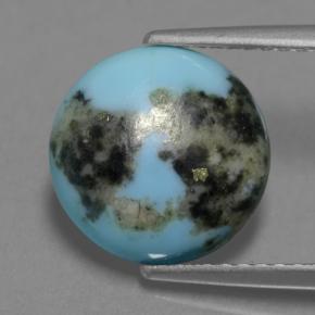 Turquoise bleue naturelle coupe roude, 2,87 ct, opaque