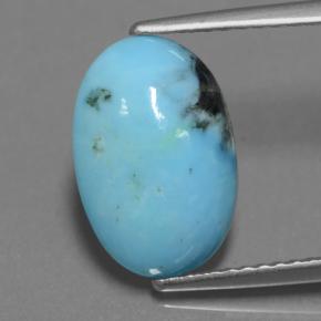 Turquoise bleue naturelle coupe ovale, 2,40 ct, opaque
