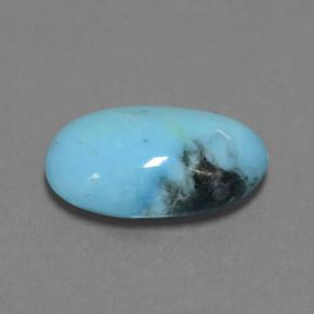 Turquoise bleue naturelle coupe ovale, 2,40 ct, opaque