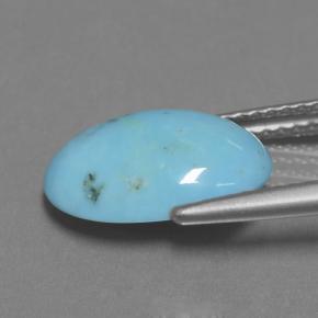 Turquoise bleue naturelle coupe ovale, 2,40 ct, opaque