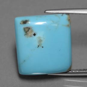Turquoise bleue naturelle carré, 9,94 ct, opaque