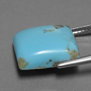 Turquoise bleue naturelle carré, 9,94 ct, opaque
