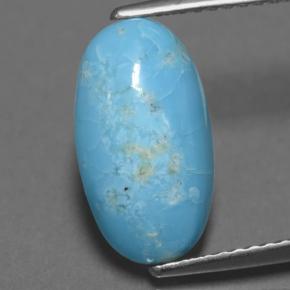 Turquoise bleue naturelle coupe ovale, 2,85 ct, opaque
