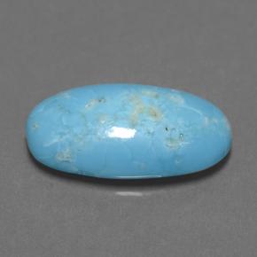 Turquoise bleue naturelle coupe ovale, 2,85 ct, opaque