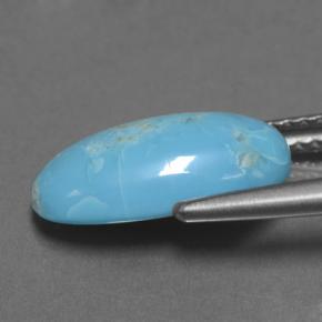 Turquoise bleue naturelle coupe ovale, 2,85 ct, opaque