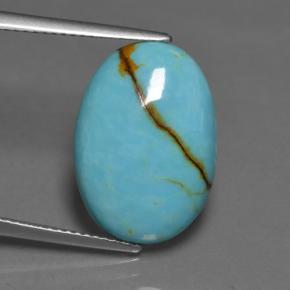 Turquoise Bleu naturelle Coupe ovale, 7.75 ct, Opaque