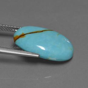 Turquoise Bleu naturelle Coupe ovale, 7.75 ct, Opaque