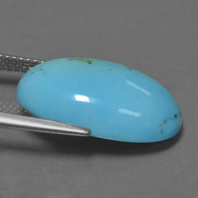 Turquoise bleue naturelle coupe ovale, 8,57 ct, opaque