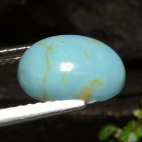 Turquoise bleue naturelle coupe ovale, 1,72 ct, opaque