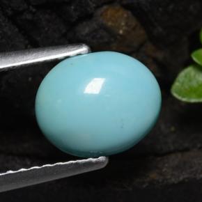 Turquoise bleue naturelle coupe ovale, 1,11 ct, opaque