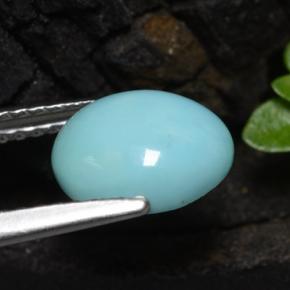 Turquoise bleue naturelle coupe ovale, 1,11 ct, opaque