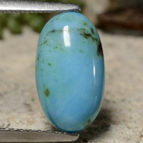 Turquoise bleue naturelle coupe ovale, 1,95 ct, opaque