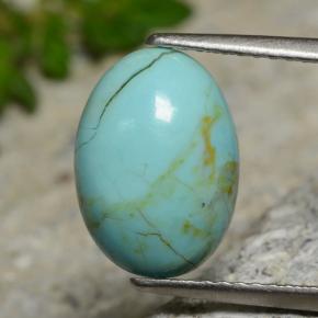 Turquoise bleue naturelle coupe ovale, 2,15 ct, opaque