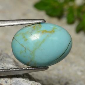 Turquoise bleue naturelle coupe ovale, 2,15 ct, opaque