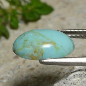 Turquoise bleue naturelle coupe ovale, 2,15 ct, opaque