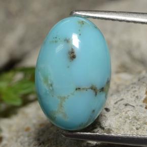 Turquoise Bleu naturelle Coupe ovale, 3.64 ct, Opaque
