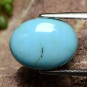 Turquoise Bleu naturelle Coupe ovale, 2.29 ct, Opaque