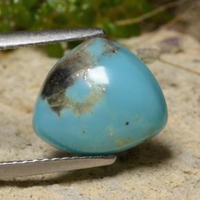 Turquoise bleue naturelle trillion, 3,24 ct, opaque