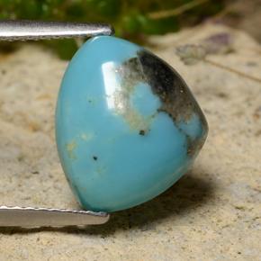 Turquoise bleue naturelle trillion, 3,24 ct, opaque