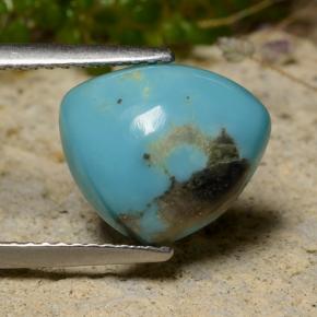 Turquoise bleue naturelle trillion, 3,24 ct, opaque