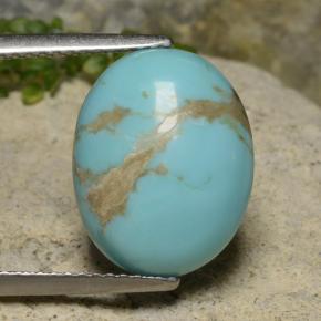 Turquoise Bleu naturelle Coupe ovale, 4.57 ct, Opaque