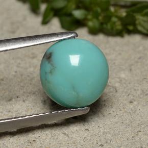 Turquoise bleue naturelle coupe roude, 1,95 ct, opaque