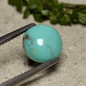 Turquoise bleue naturelle coupe roude, 1,95 ct, opaque