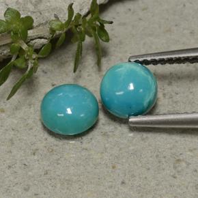 Achetez naturel 1.45ct Bleu Turquoise gems, Coupe roude, En provenance Afghanistan chez GemSelect. En stock, livraison internationale!