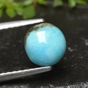 Turquoise Bleu naturelle Coupe roude, 0.78 ct, Opaque