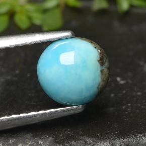 Turquoise Bleu naturelle Coupe roude, 0.78 ct, Opaque