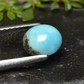 Turquoise Bleu naturelle Coupe roude, 0.78 ct, Opaque