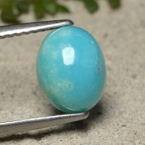 Turquoise bleue naturelle coupe ovale, 1,84 ct, opaque